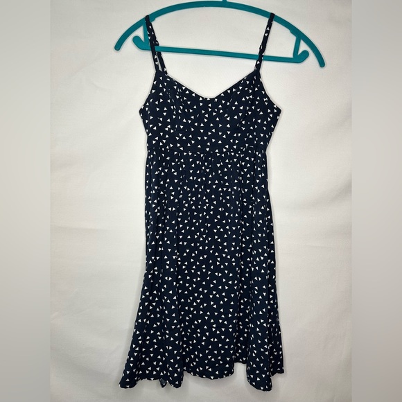 Black Poppy Short Sundress Blue / White Triangle Pattern Sleeveless XS - Picture 1 of 8